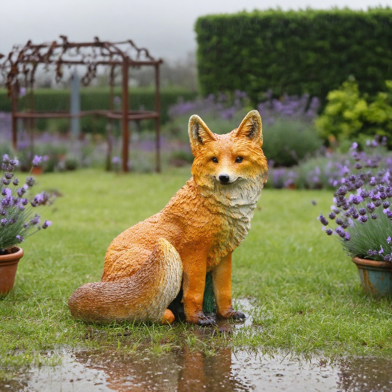 1pc realistic fox statue vibrant sitting fox sculpture - Temu Cyprus