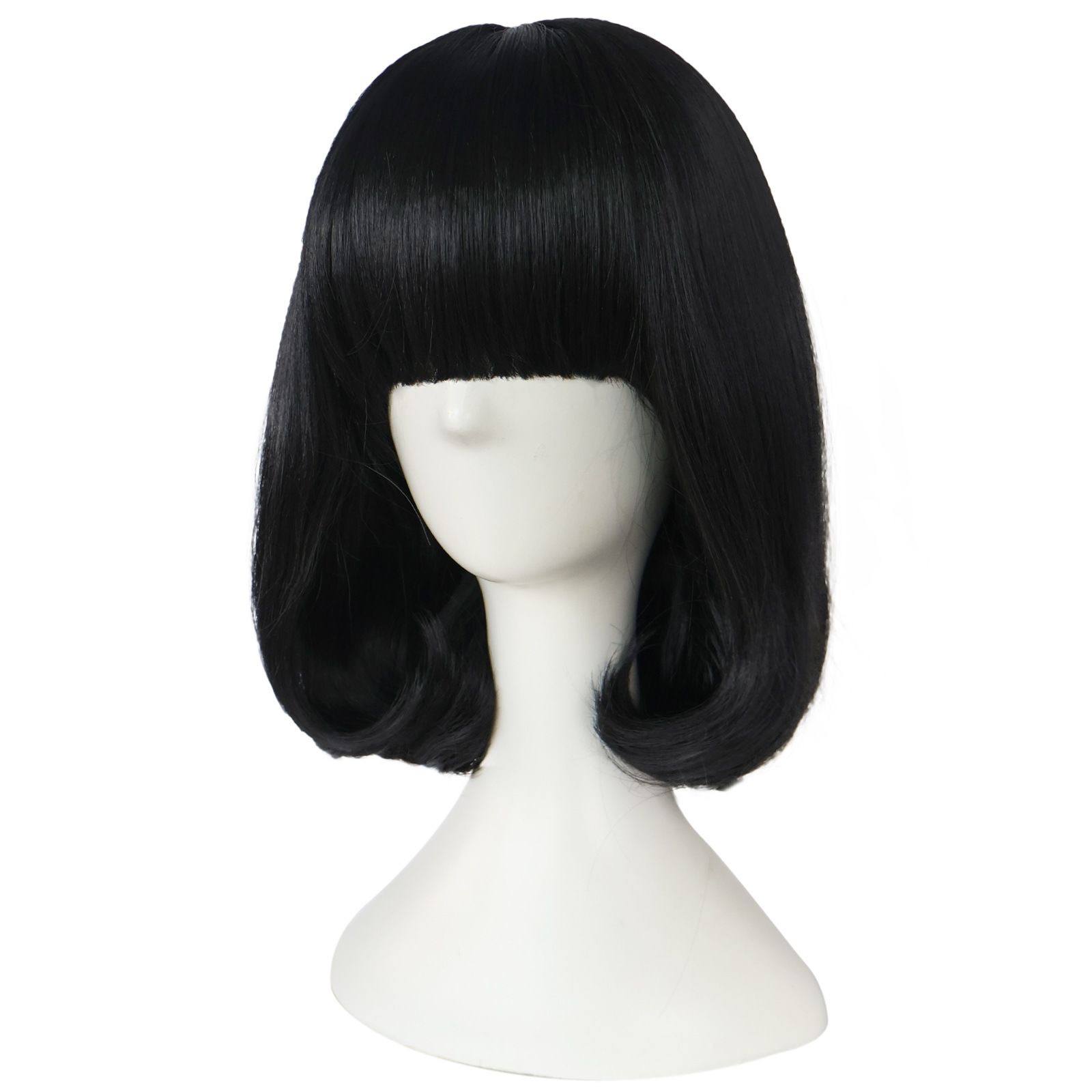 TEMU ' Short Bob Wig With Full Bangs - Straight Hair Suitable For Halloween Cosplay, Movie Costumes, Themed Parties - Elastic Wig For, Unisex Bob