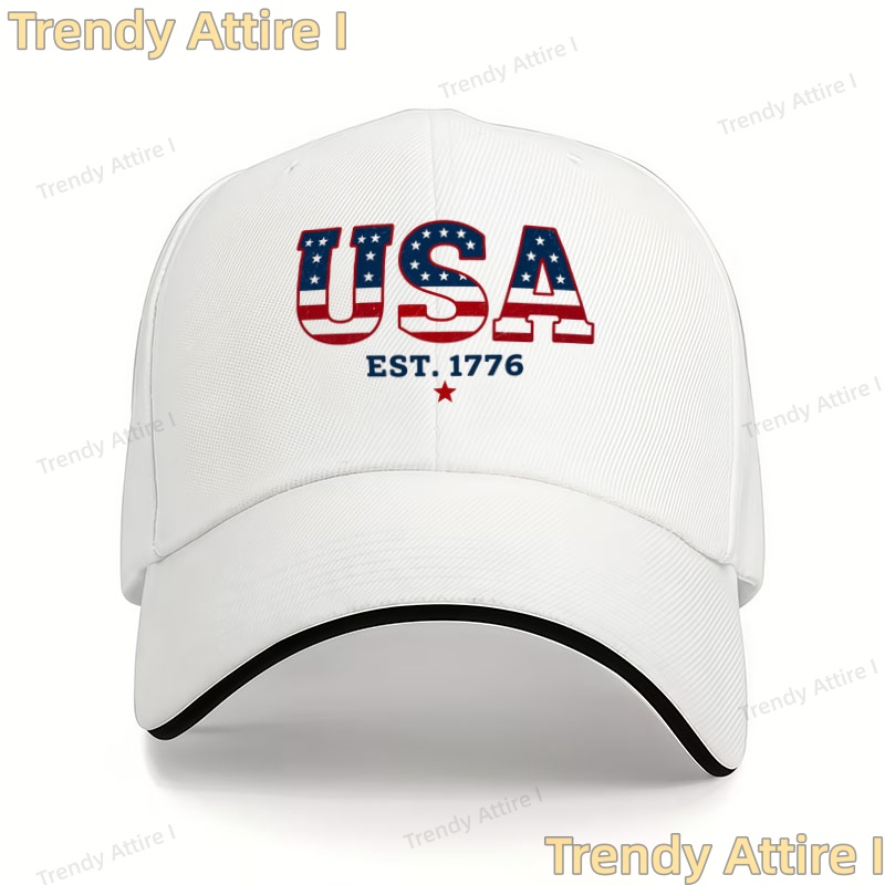 TEMU American-style American Flag Printed Baseball , Unisex, Casual And Breathable Sports , Suitable For Sporting Events,, And Daily Wear, With A