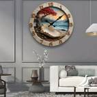 12 inch beach sunset serenity wall clock silent non ticking movement nature inspired coastal art with seashell fiberboard round clock for living room bedroom office decor perfect gift aa battery not included beach decor bedroom decoration textured finish