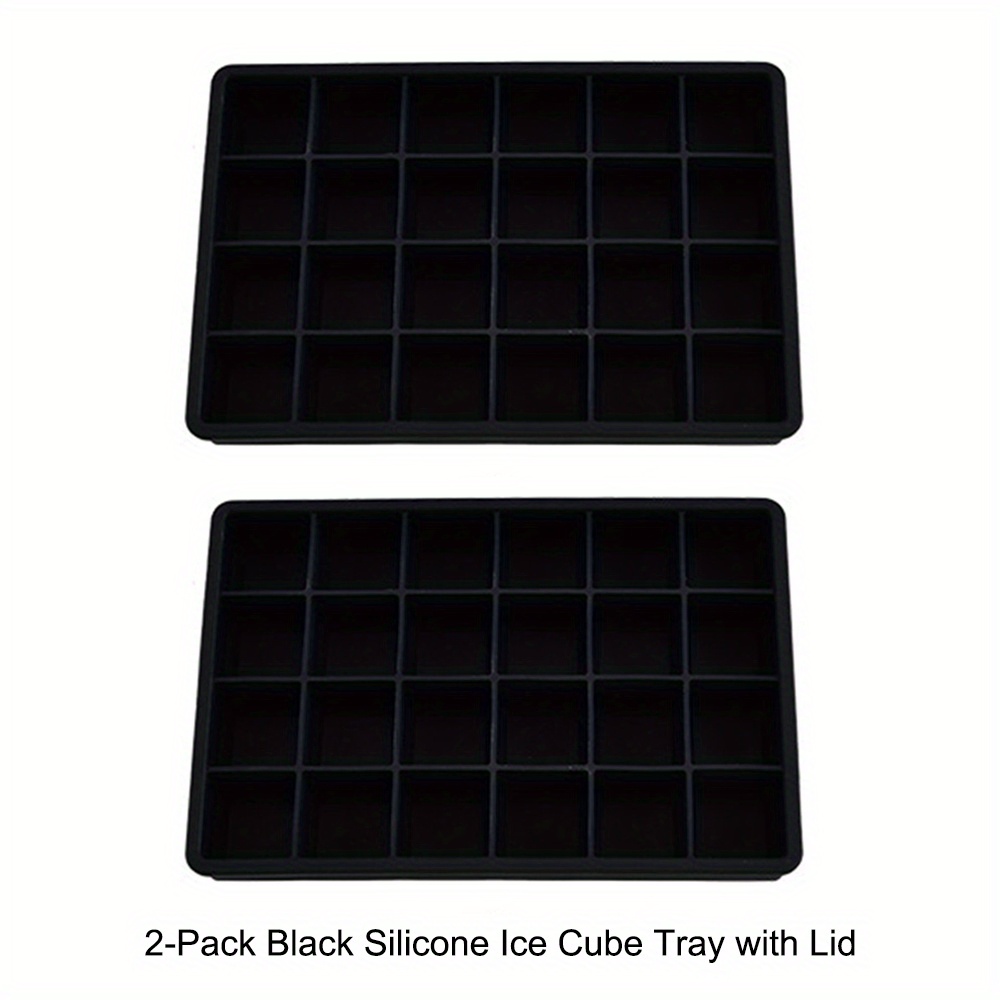 Set Of 2 Silicone Cube Of Ice Molds With Cover – Easy To Remove, Sections For Whiskey, Chocolate, Juice, And More – Ideal For Freezer Use, Food Preservation | Feature | Sturdy Kitchen