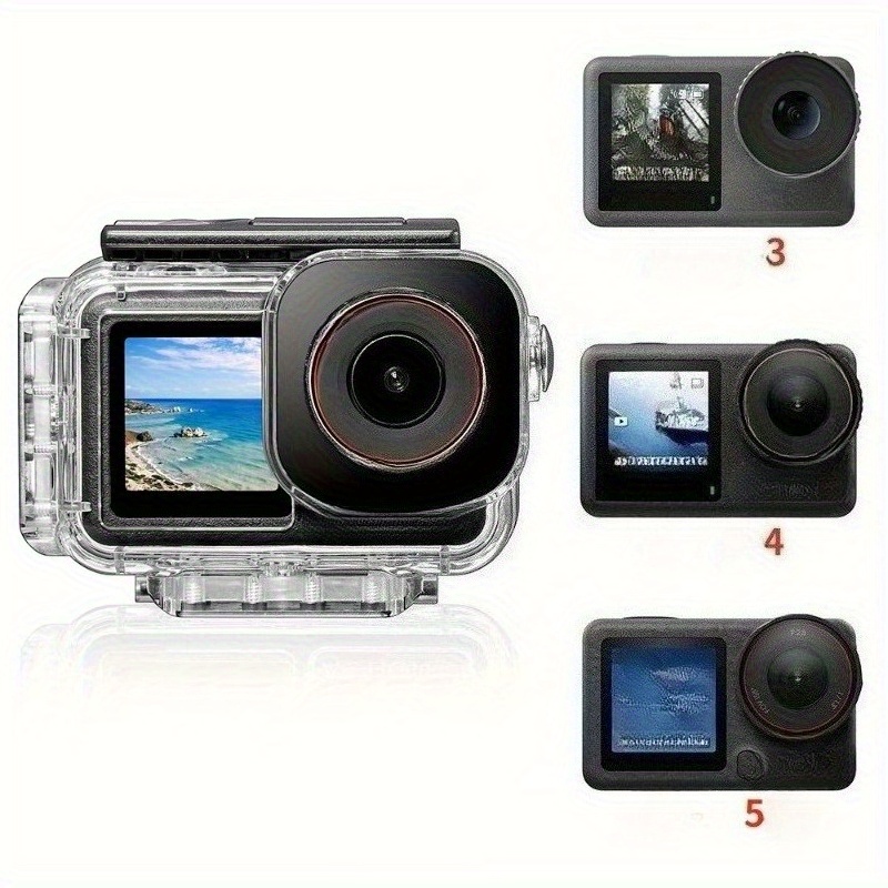 5pro 4 3 protective case high quality shockproof clear transparent hard shell with mounting holes screws for action camera accessories     secure screw mount details 4
