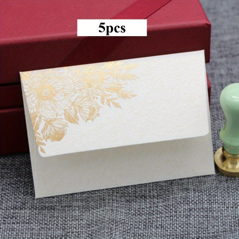 Image of 5pcs European-style Envelope Set – Luxury Gift Wrapping And Wedding Invitation Envelopes In Thick, Foil-, And Pearlescent Specialty Paper