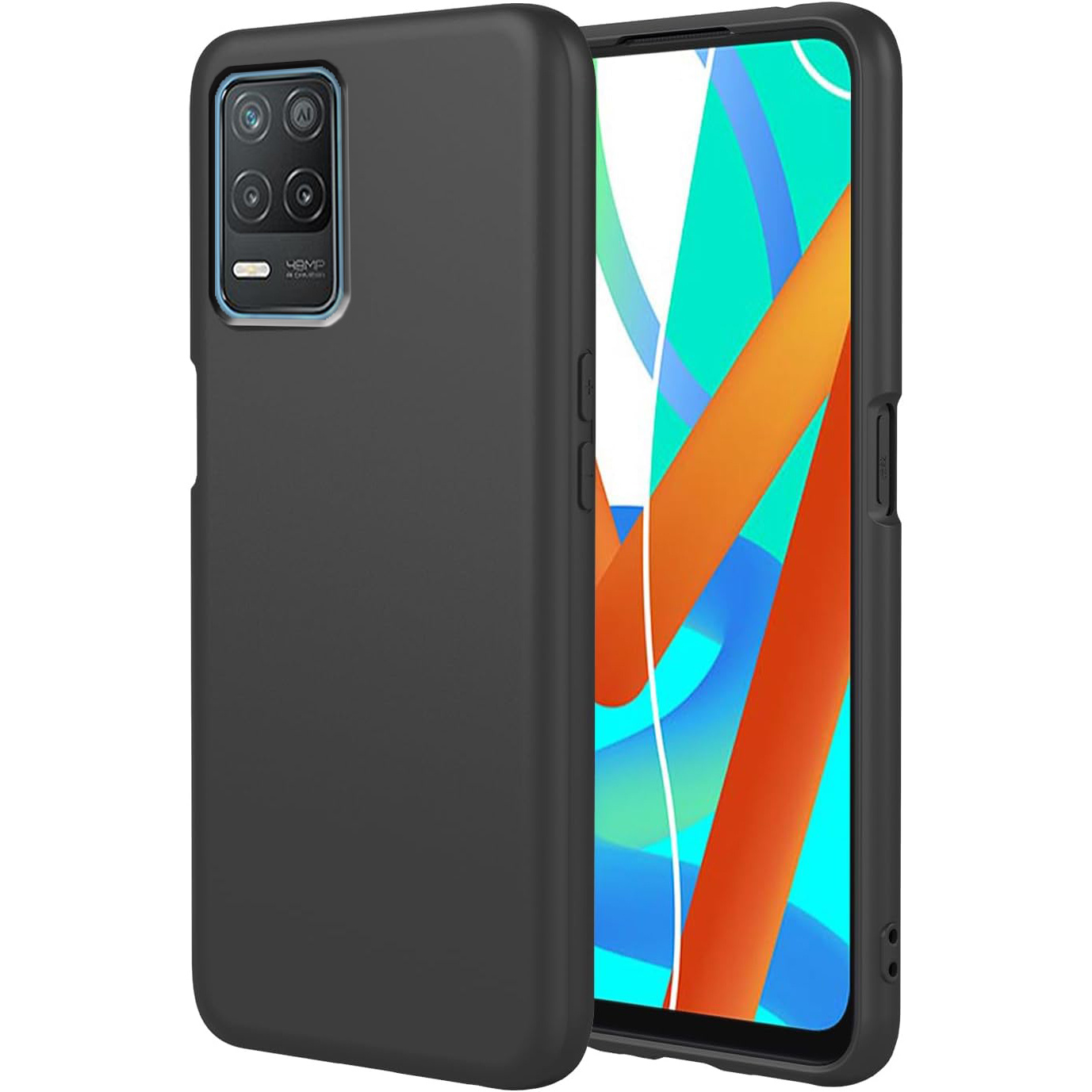 TEMU Phone Case - Case For Realme 8 5g, Black Soft Silicone Case, Anti-scratch Shockproof, Bumper Protective Phone Cover