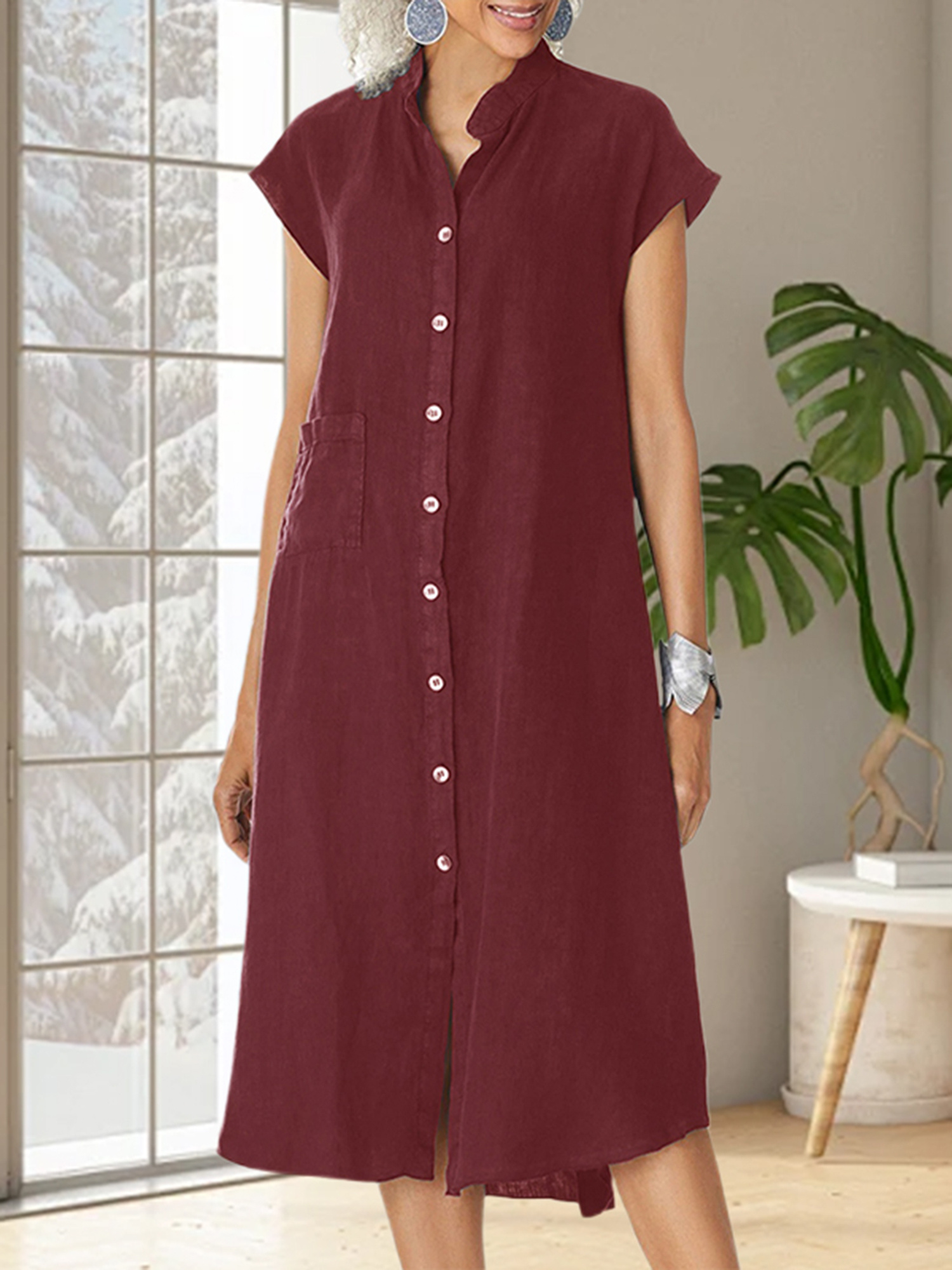 a line autumn dresses Ever-Pretty Graceful V-Neck Waist Design Velvet Midi Summer Formal Wedding Guest Dress main image 0