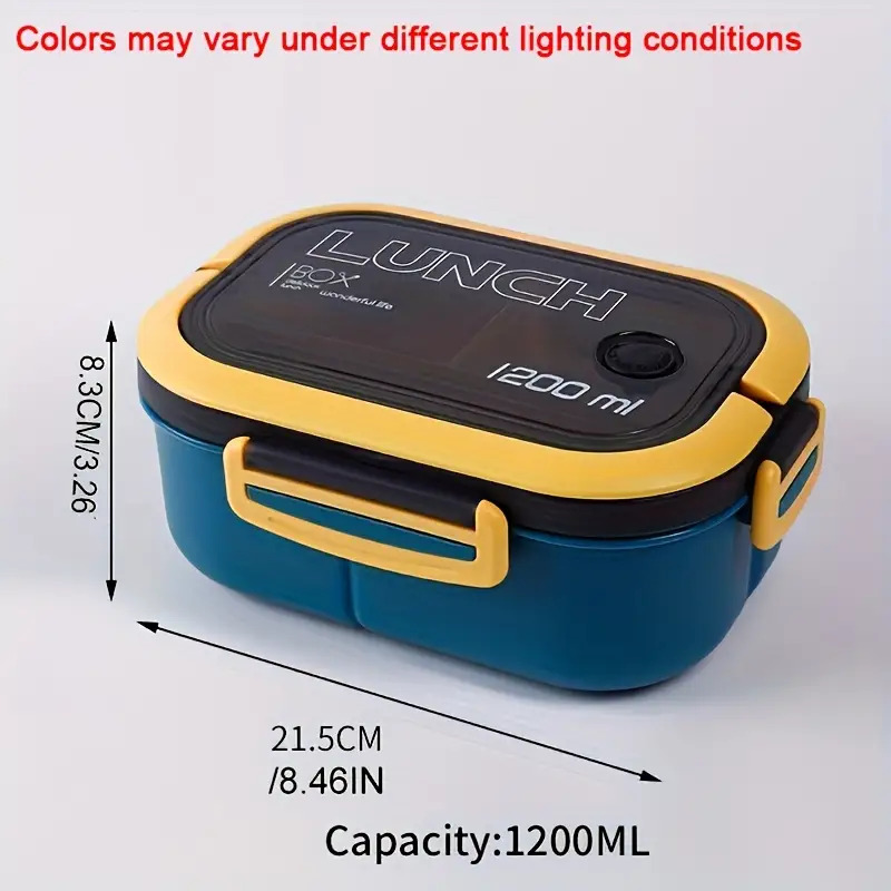 40.58 Oz Double-layer Sealed Bento Box With Fork And Spoon (chopsticks Not Included), Suitable For Student Office Staff Microwave Lunch Box, Essential For Back-to-school