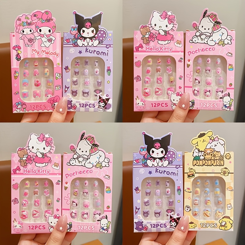 6 boxes set       melody       press on nail set full coverage short square oval false nail tips 12pcs box 6 boxes 72 nail tips features bright 3d animal patterns suitable for home nail art