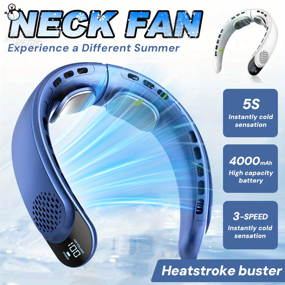 1pc portable neck fan usb rechargeable personal mini fan Temu