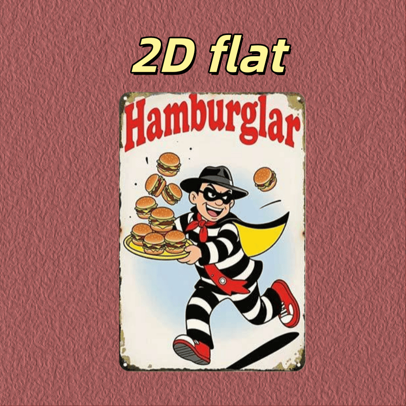 TEMU 2d Flat 1pc, Burger Poster Creative Wooden Sign - Wall Art Decor Gift | Wooden Material Construction, Wooden Wall Art Decor