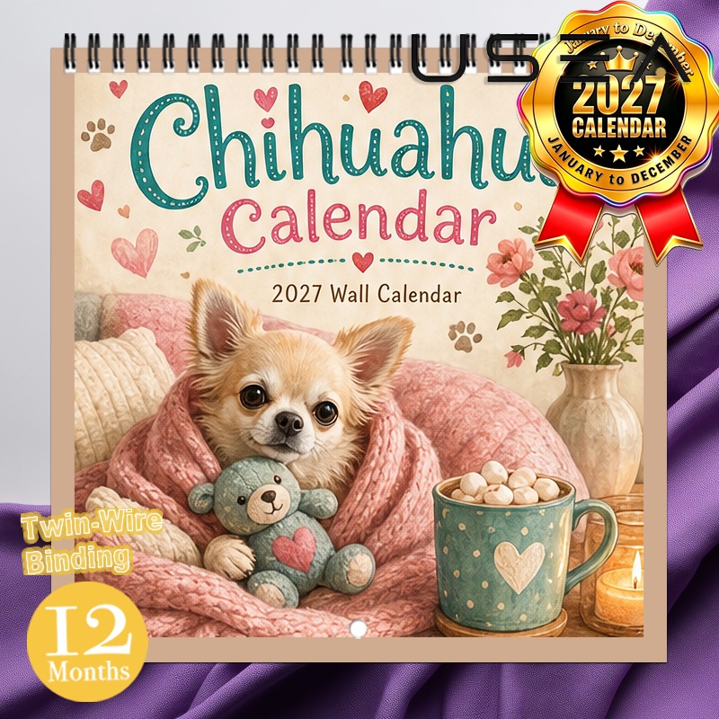 TEMU Calendrier mural 2027, Calendrier mural Chihuahua 2027, Planificateur mensuel 12 mois, Calendrier à spirale à double fil avec fêtes fédérales