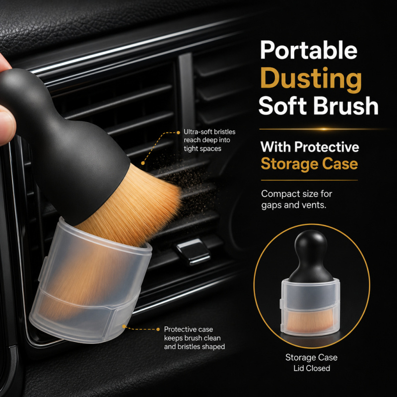 Premium 3pcs Car Cleaning Kit(Short Handle+ Long Handle Soft Car Brush+ Car Cleaning Gloves)- The Soft Brush and Gloves Are Perfect for Effective Interior Cleaning, Dust Removal, and Reaching Tight Areas, Making Them Essential Tools for Perfec