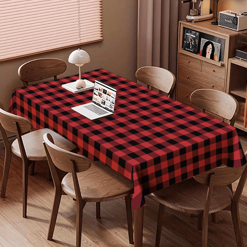 1 stück klassische rot schwarze karierte tischdecke