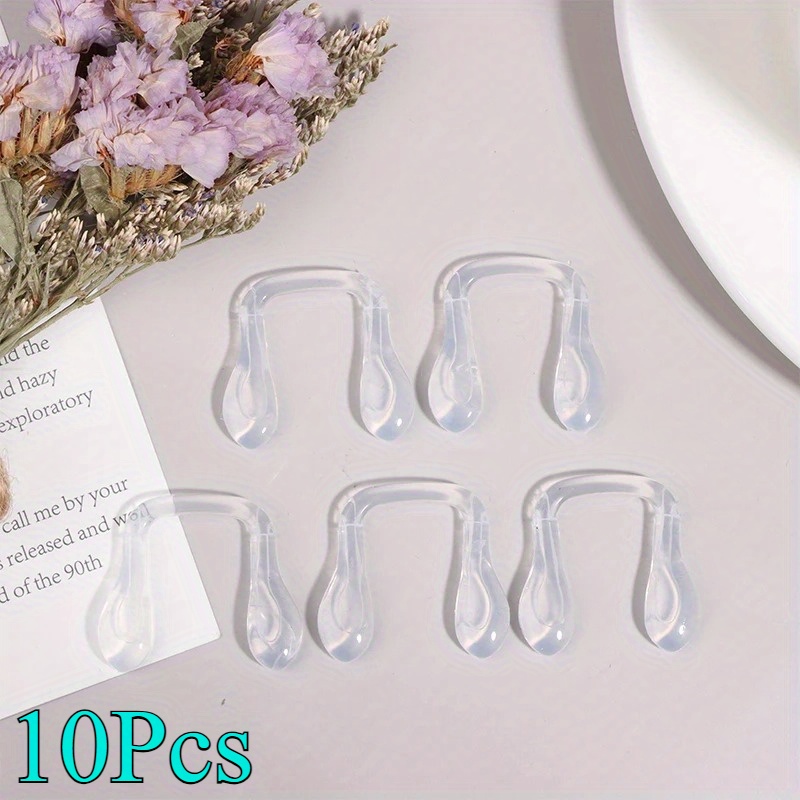 TEMU 10pcs Comfortable U-shaped Silicone Glasses Nose Pads - Reduces Marks, Fits Most Eyewear