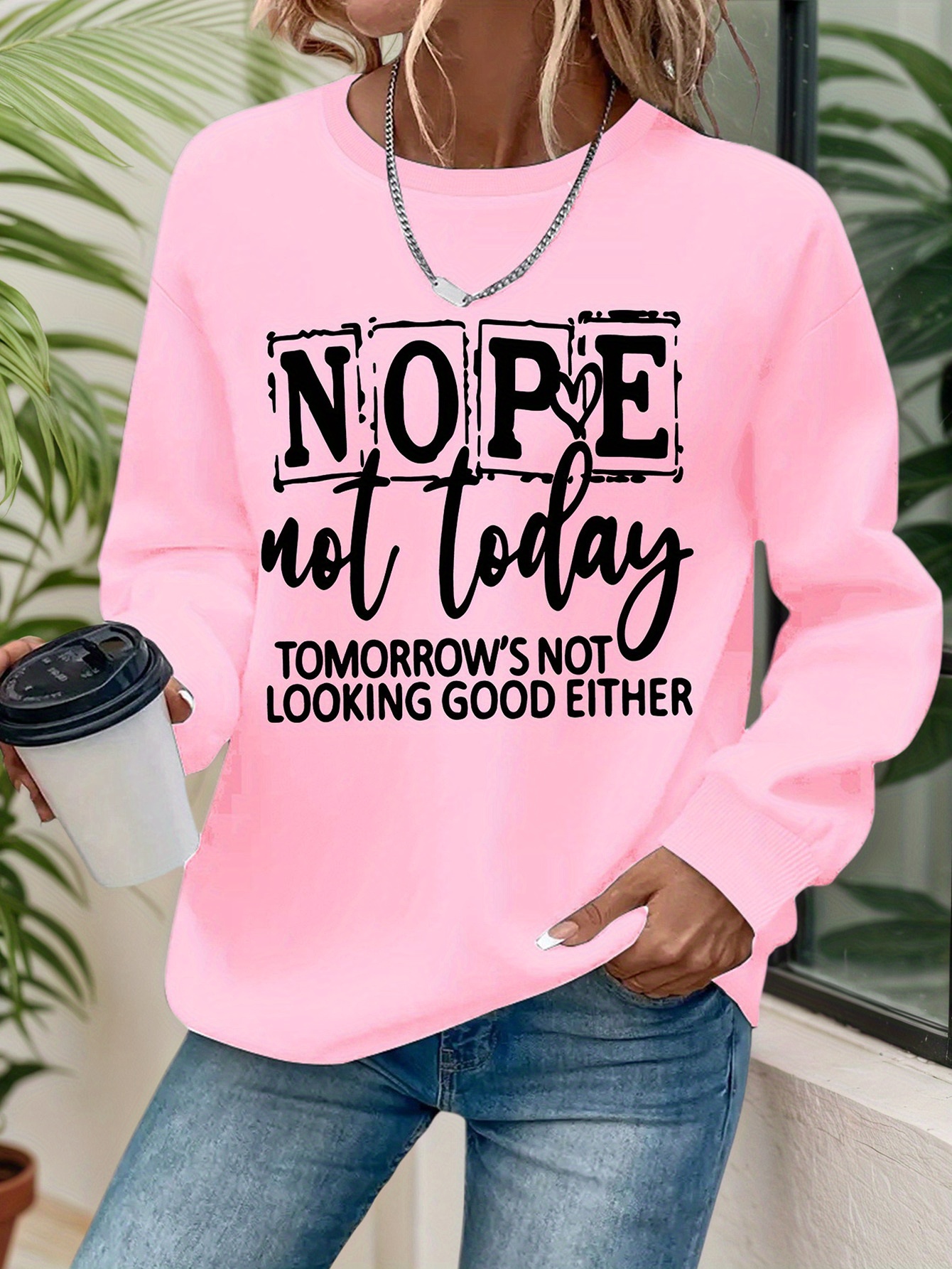 Pink Women's Sweatshirts With Funny Sayings Sweatshirts