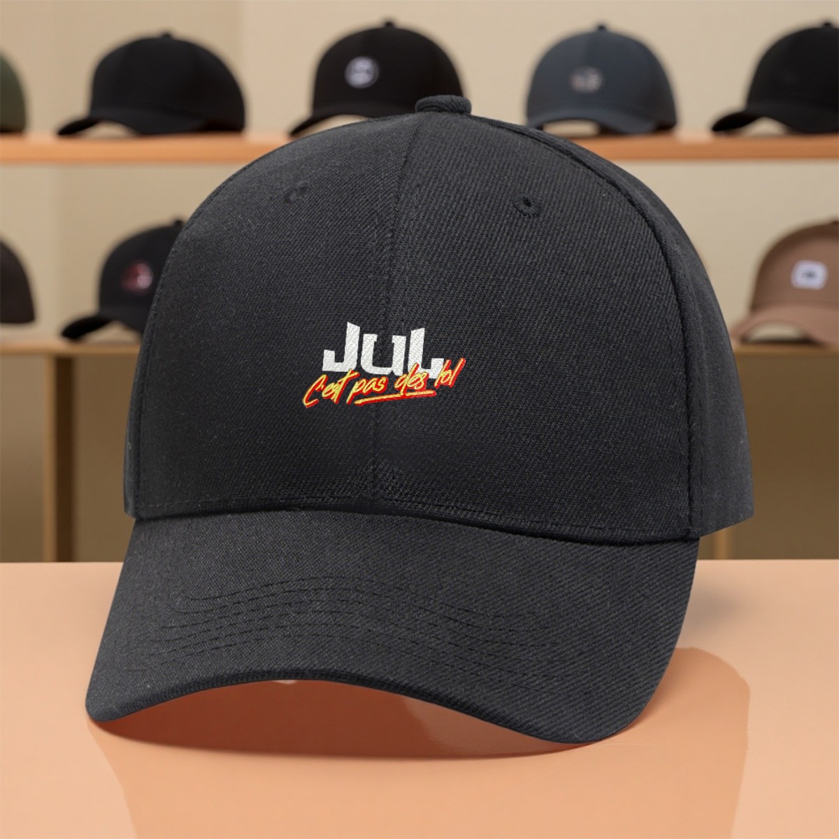 TEMU 1 Casquette de baseball chic avec logo coloré Jul, taille ajustable, pour couples, pour dance, la randonnée, la mode , les , la pêche, , les