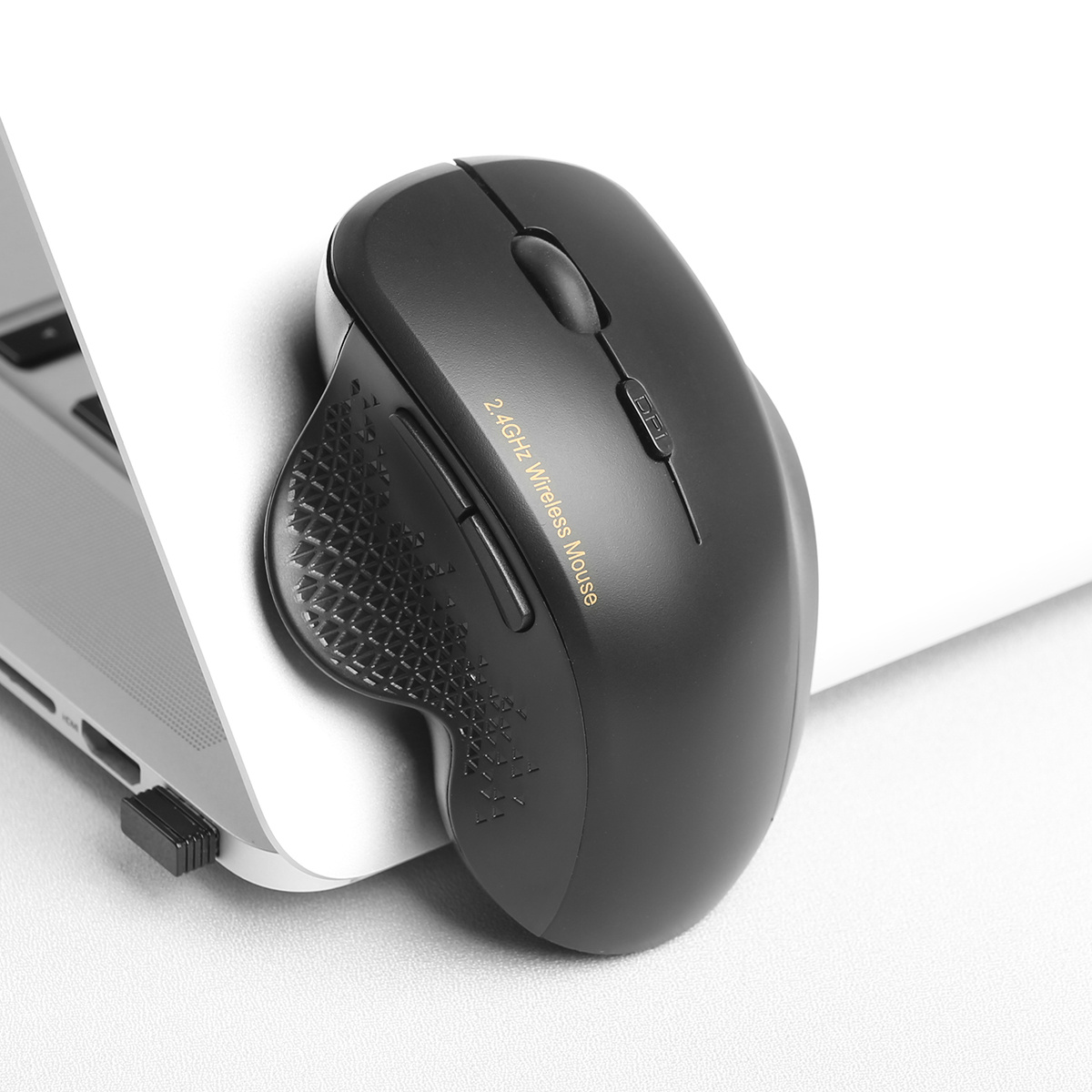 Wireless Mouse, 2.4G USB Computer Mouse, Ergonomic Optical Mouse, 6 Buttons, Plug and Play, Long Life, Portable Mouse for PC, Laptop, MAC, Chromebook, CONGDI