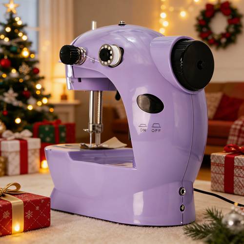 1 mini machine à coudre portable violette | électrique portative, machine à coudre de base à , avec pédale, aiguille et fil, convient aux débutants, ensemble complet doutils de réparation rapide de tissus de vêtements ménagers, alimentation usb