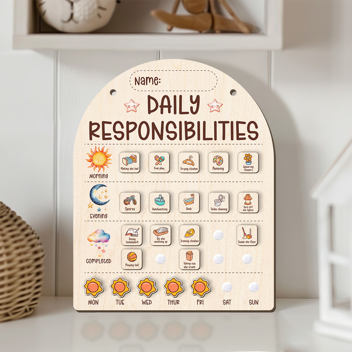 wall mounted student chore chart family planner board vintage daily task list with   routine chart decorative tags suitable for organization birthday gifts   year reward systems