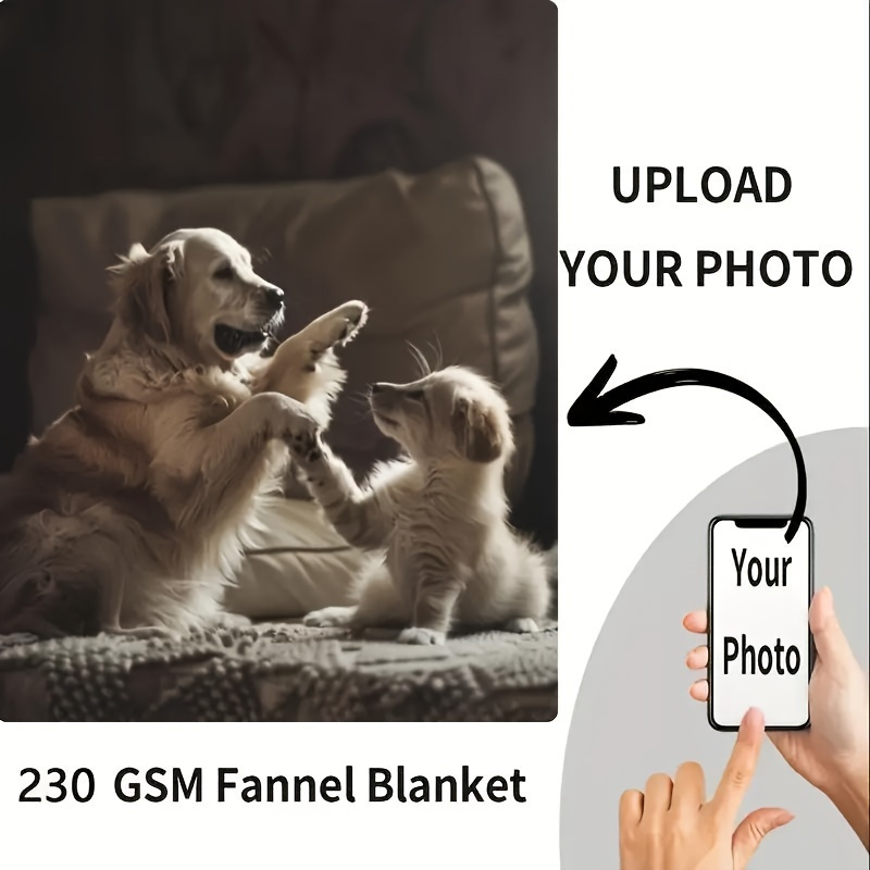 Custom Photo Flannel Throw Blanket, Cozy Design