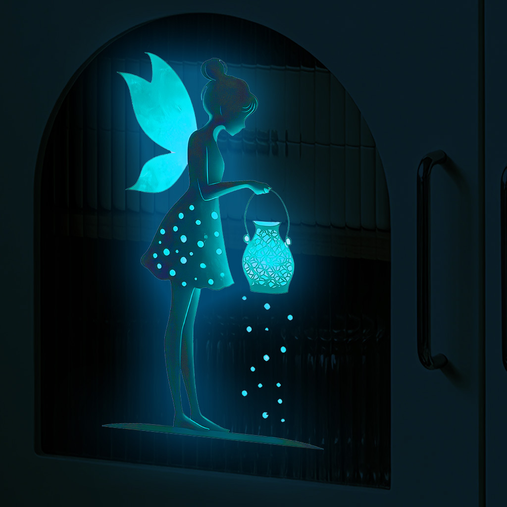 1pc Blue Lantern Spirit Decorative Sticker, Element Wall Sticker, Self-adhesive And Removable Creative Sticker, Suitable For Home Decoration, Glass Decoration, Switch Decoration, Etc.