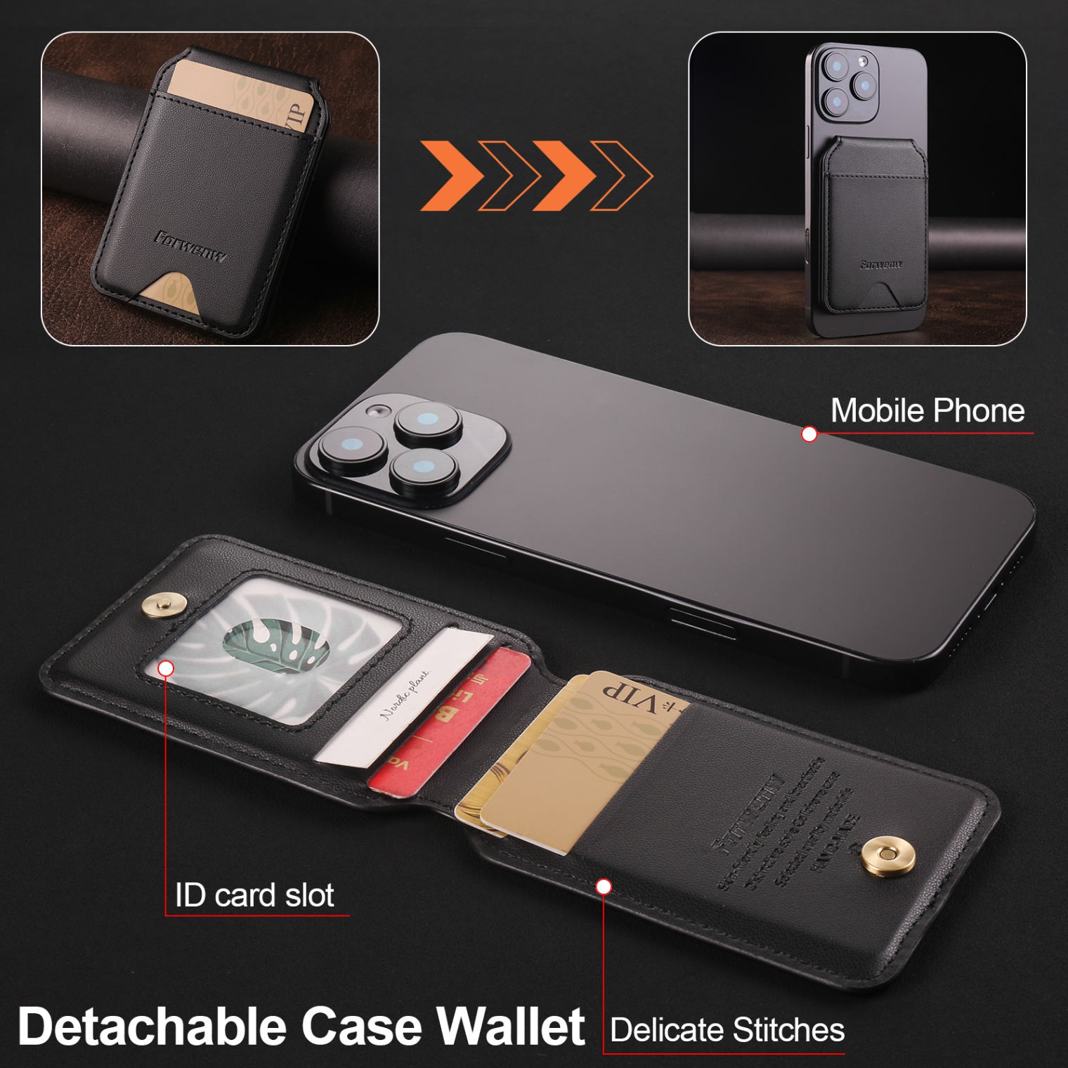 TEMU Magnetic Card Holder 4-slot Magnetic Card Case Anti-theft Swipe Rfid Card Slot Document Card Storage Sleeve With Stand