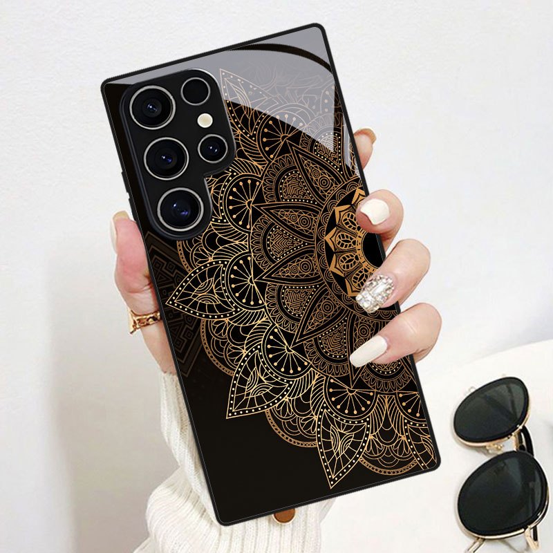TEMU Phone Case - Golden Mandala Pattern Phone Case For Galaxy