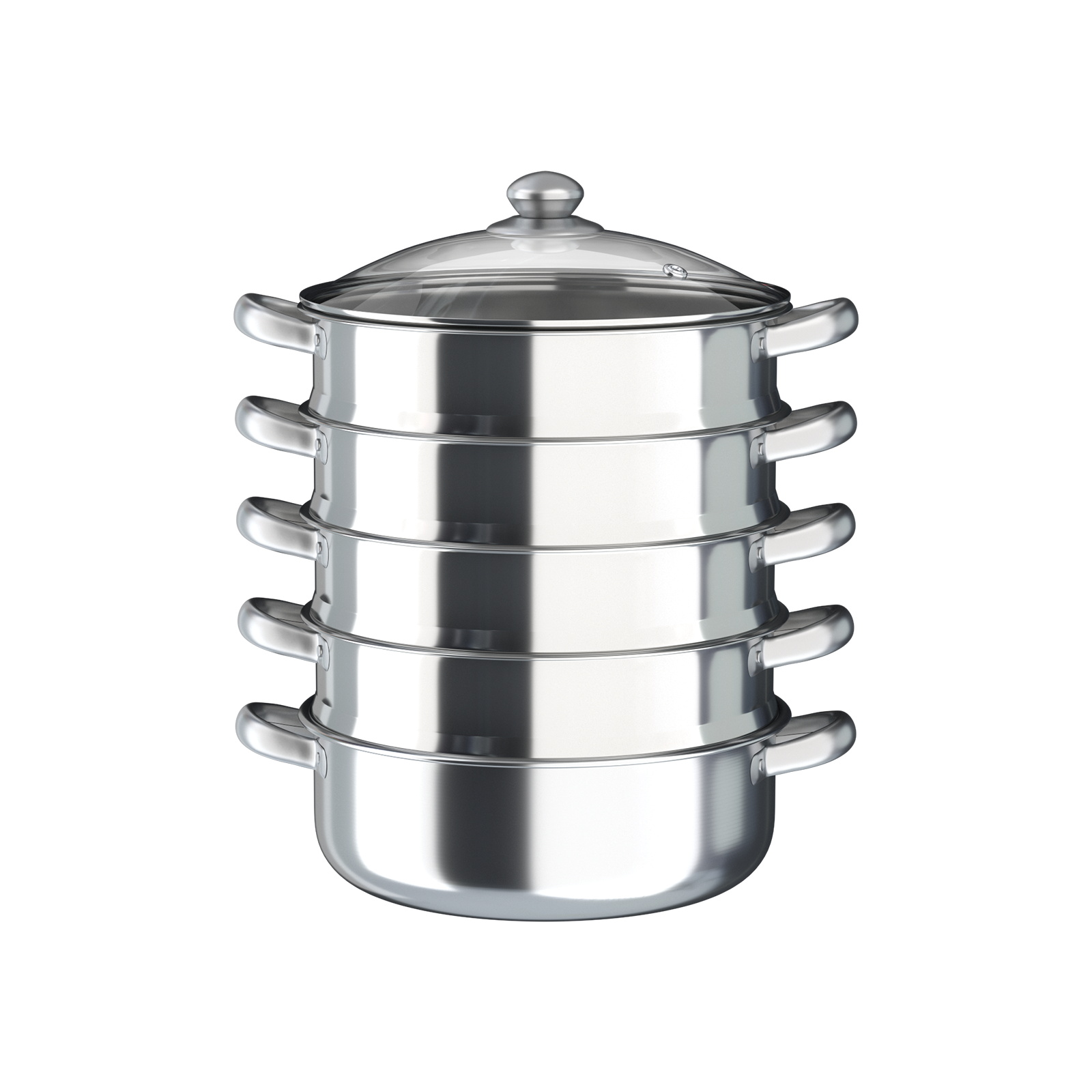 TEMU Stainless 5-tier Steamer - 11.81in Diameter 5 Stackable Compartments For Commercial Kitchen