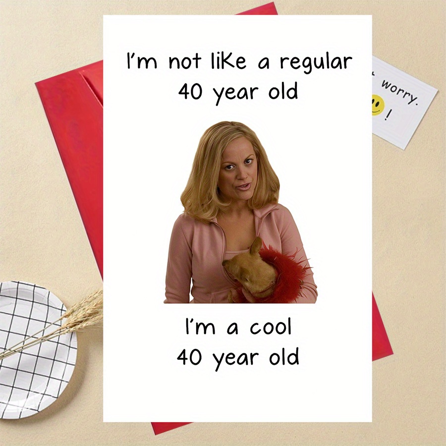 TEMU 1pc Funny 40th Birthday Card For Her - Celebrate In Style With Humor - Perfect Gift For Are Young At Heart
