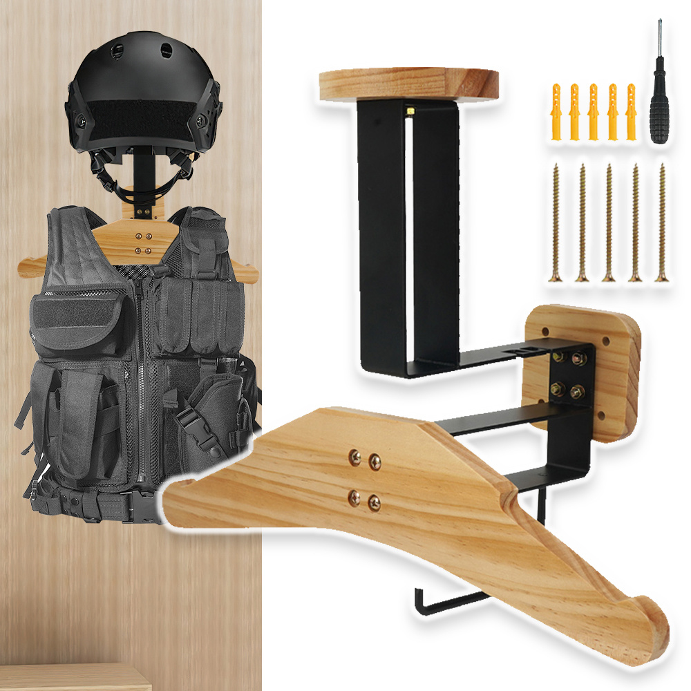 Wall Mount Helmet Rack Scratch-proof Garage Organizer Fits Motorcycle Football Helmets