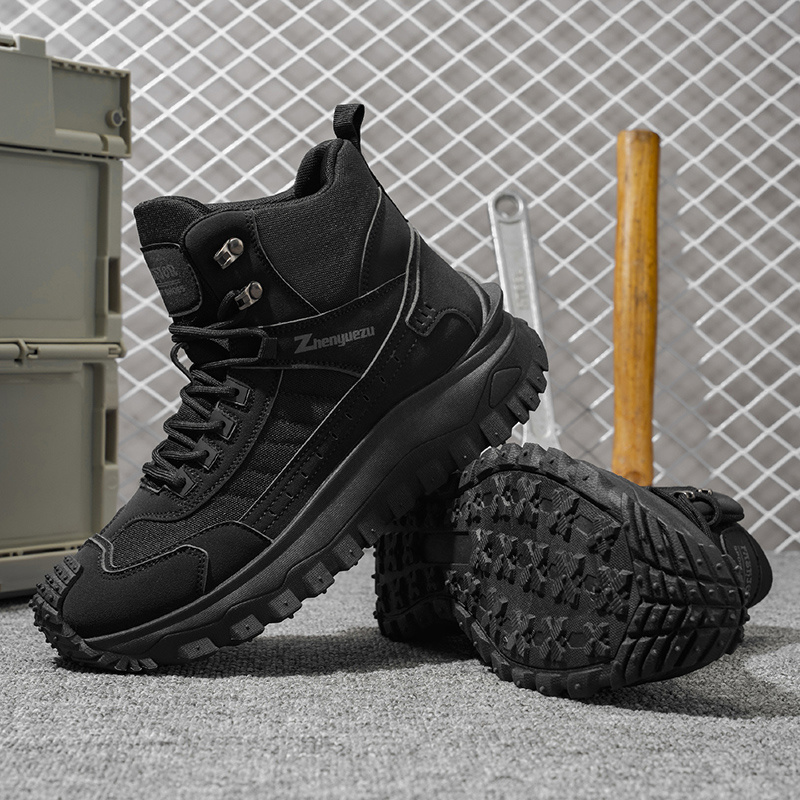 Autumn New High-Top Large-Size Hiking Boots, Comfortable Thick-Soled Lightweight Casual Walking Shoes, Suitable for All-Season Daily Outdoor Sports, Walking, Travel, Hiking, and Camping Gear
