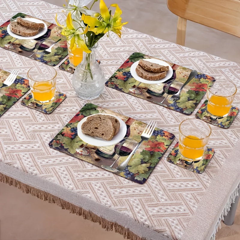 Vintage Holz Tischsets Und Untersetzer Set Für Tischdekoration_voghion.com