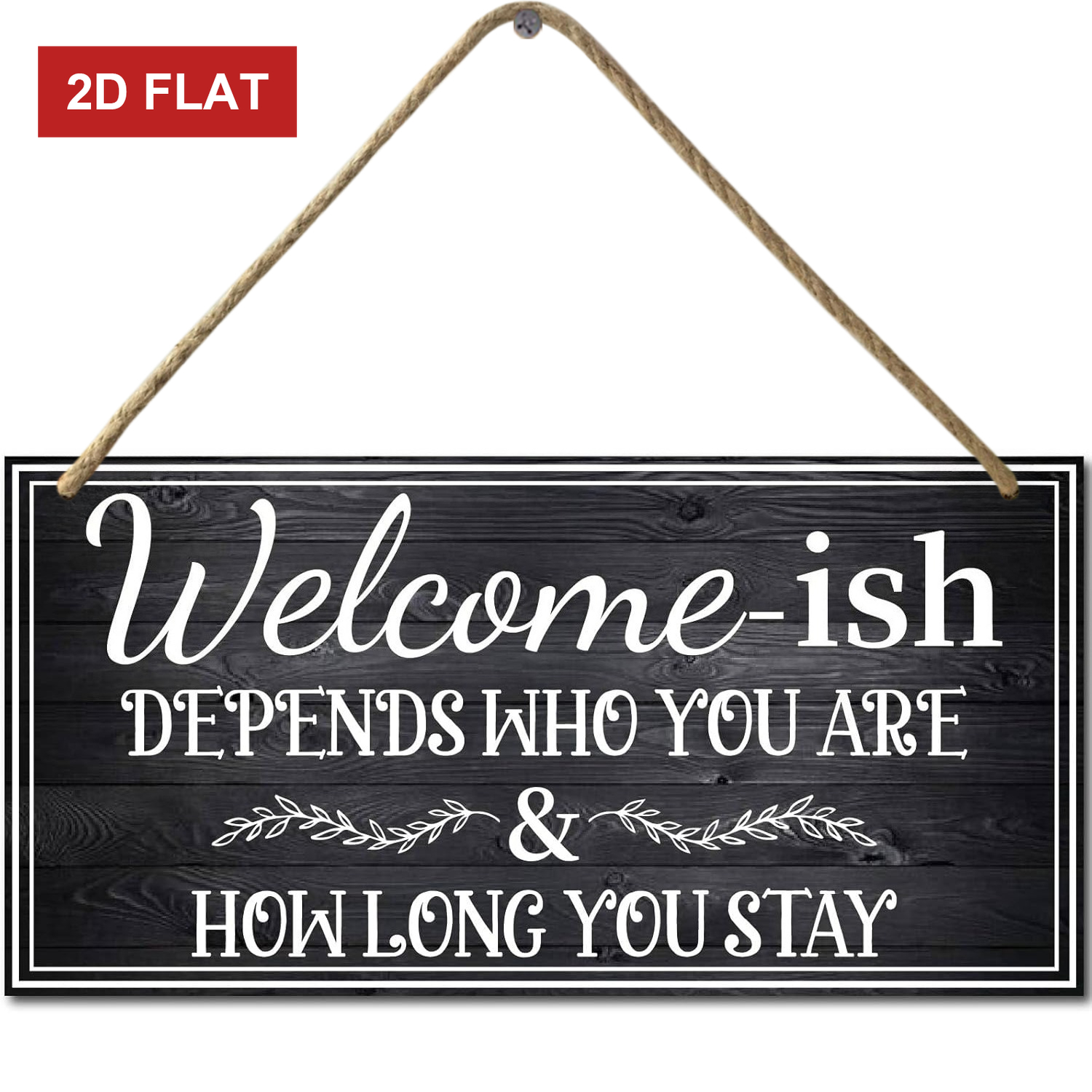 TEMU 2d Flat Wooden Welcomeish Funny Quote Plaque Humorous Text Wall Hanging Decor For Farmhouse Porch Entryway Home Indoor Wall Art