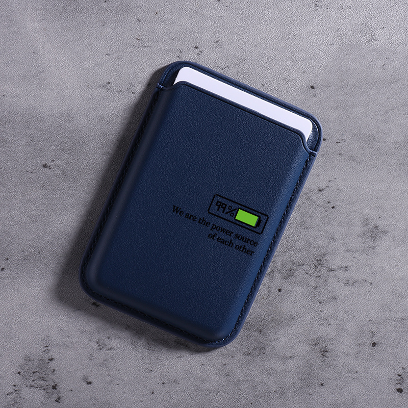 TEMU High-quality Faux Leather Magnetic Wallet With A Battery, Designed For Magsafe For Iphones. This Slim Card Case Can Hold Up To 3 Cards And Is