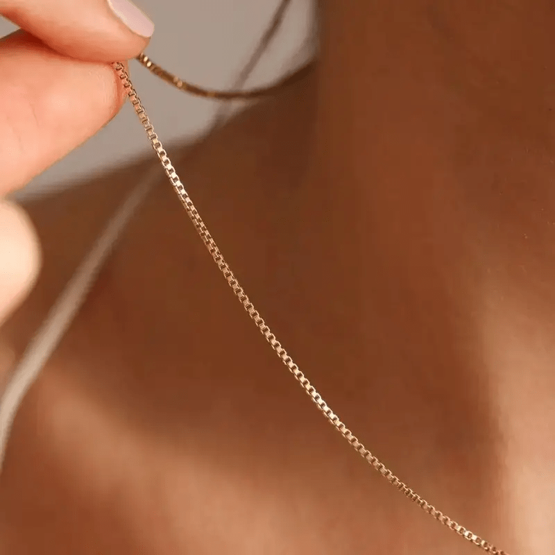 Classic Thin Box Chain Necklace 2mm 316L Stainless Steel Women's Accessory