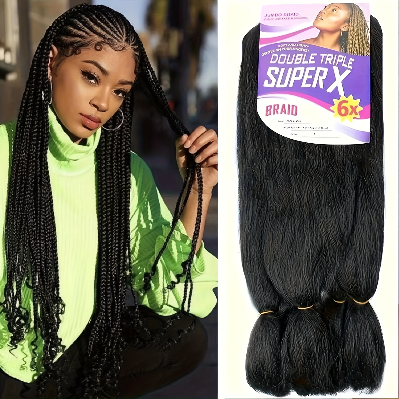 TEMU Extensions de Cheveux Pré-étirés pour 26 Pouces - Lot de 6 - Noir - Texture Professionnelle Douce - Pré-étirées - Extensions pour à Fixation à
