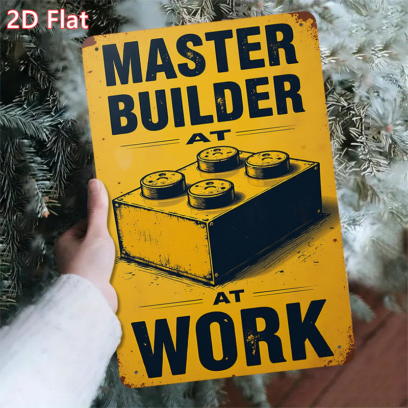 TEMU 2d Flat, Retro "caution! Master " Tin Sign - 7.8x11.8 Inches, Waterproof Iron Wall Decor For Garage, Den, Or Home Office - Easy To Hang, No