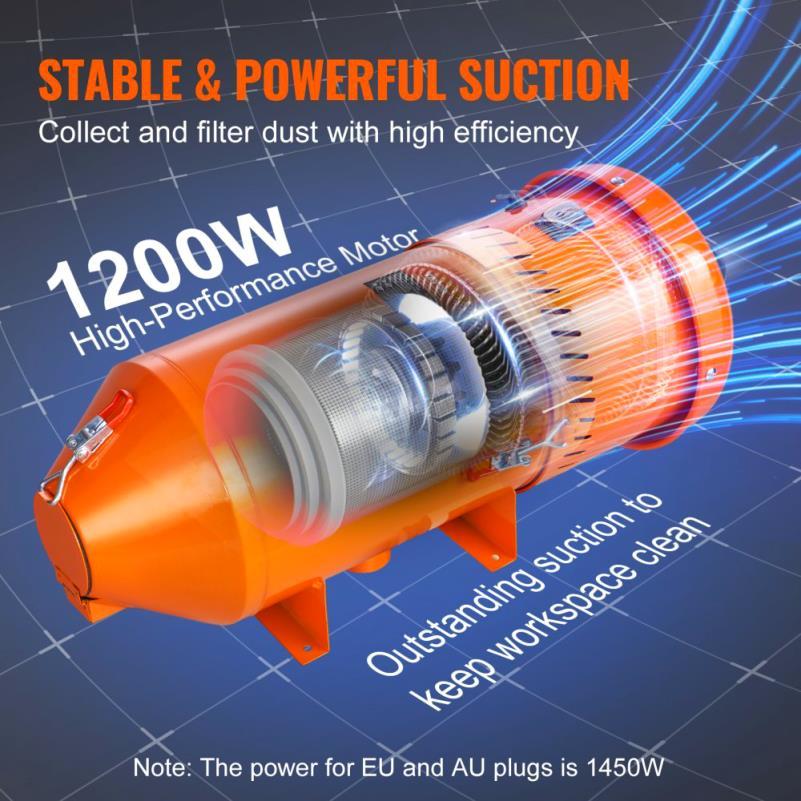1, 8-Gallon Dust Collector Vacuum with 1450W Powerful Motor - Portable Handheld Design for Sandblasting, Abrasive Blasting & Media Recycling - Durable Plastic Construction, No Electricity Needed, Ergonomic Handle for   Dust Removal, Dust Collector Vacuum,   Equipment,   Handle