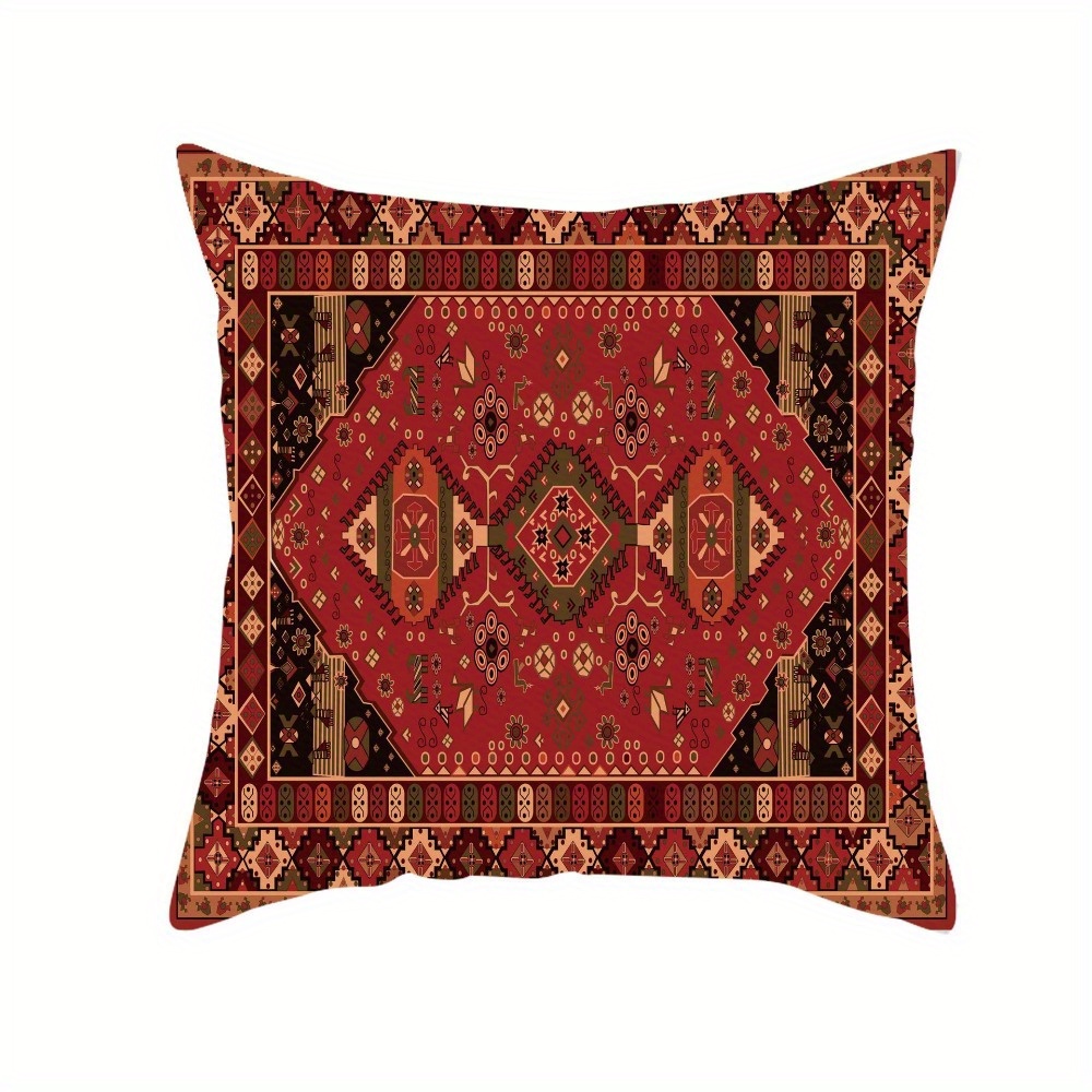 4pcs of     printed zipper pillowcase double sided polyester printed pattern zipper closed home decoration living room bedroom and sofa home decoration not included in the pillow Product details 0