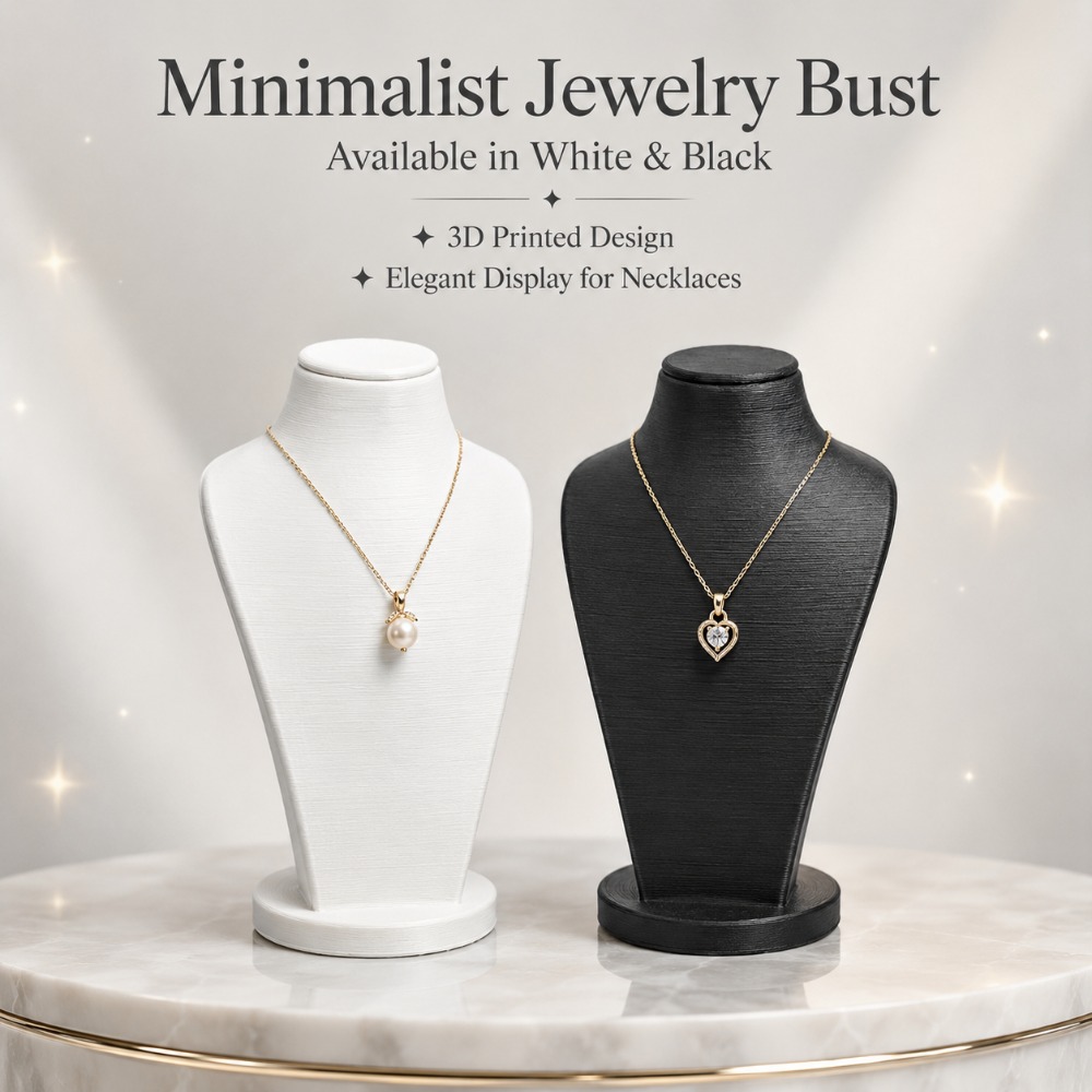 Minimalist Black and White Jewelry Bust Display Stand