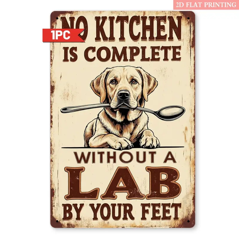 TEMU 2d Flat, 1pc Vintage Labrador Dog Metal Wall Art Sign 