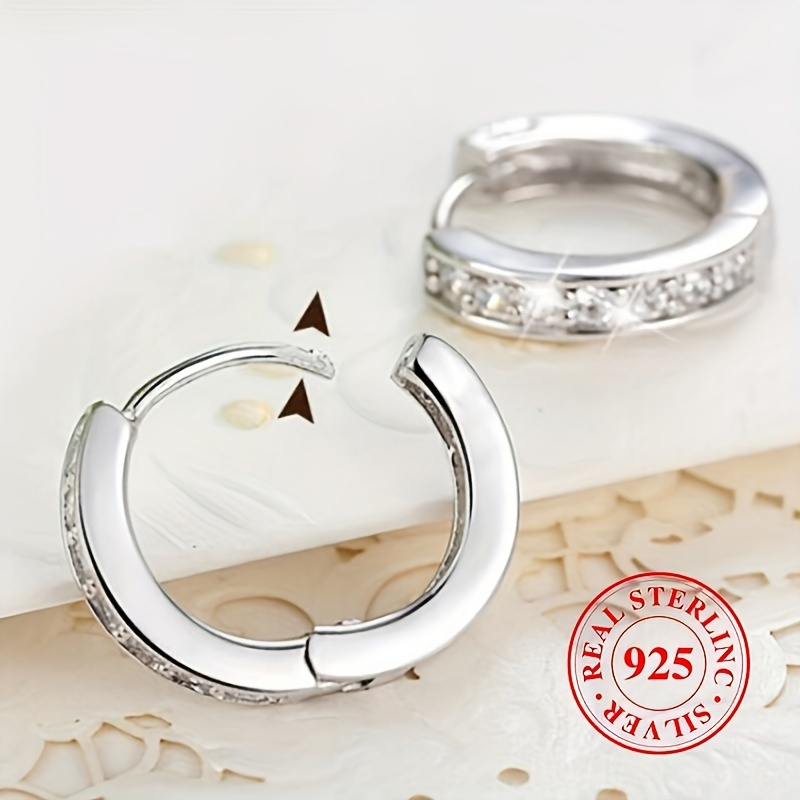 4pcs 925 sterling silver hypoallergenic ring earrings with zirconia inlaid elegant and luxurious style suitable for women engagement wedding earrings Product details 4