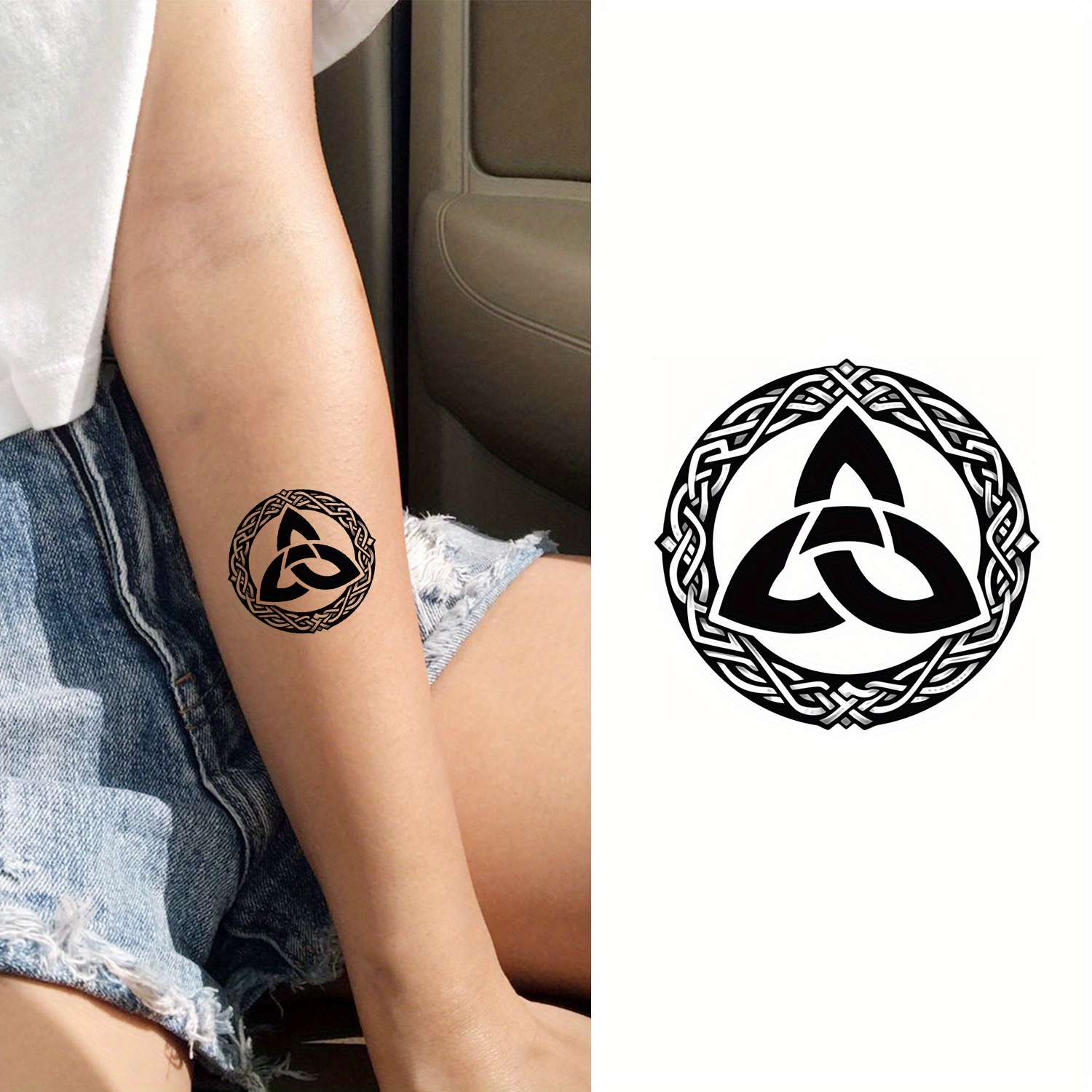 2 Ark Keltisk Knut Temporära Tatueringsmönster Vikingakeltska Symboler  Falsk tatuering för kvinnor och män Festpresenter födelsedagspresent, image size:1500x1500