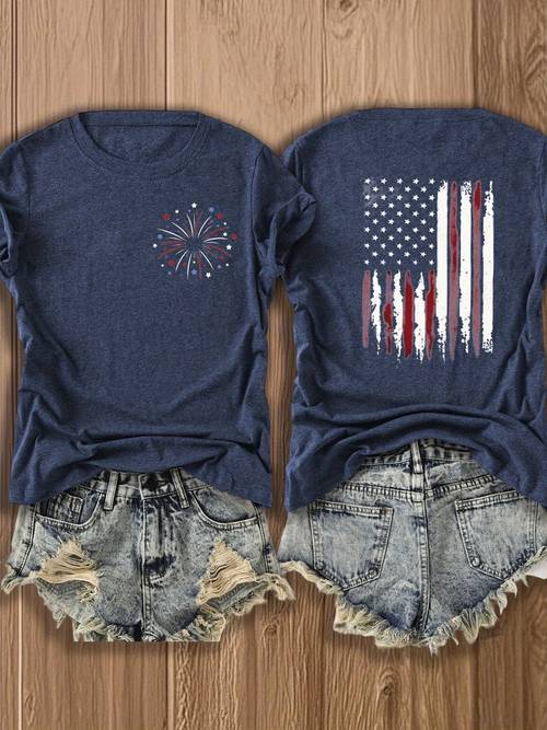 double sided printed fireworks design summer clothing pure short sleeve t shirt for teenager for teenager