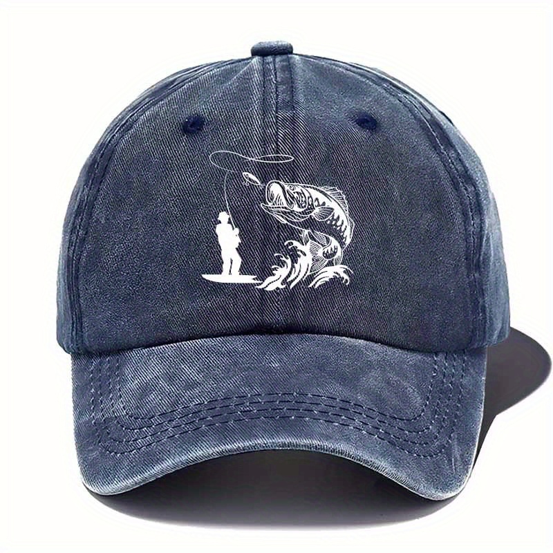 TEMU Casual Fishing Visor Baseball , Fishing Fishing Old, Adjustable, Lightweight, Breathable, Outdoor Fishing Full Of