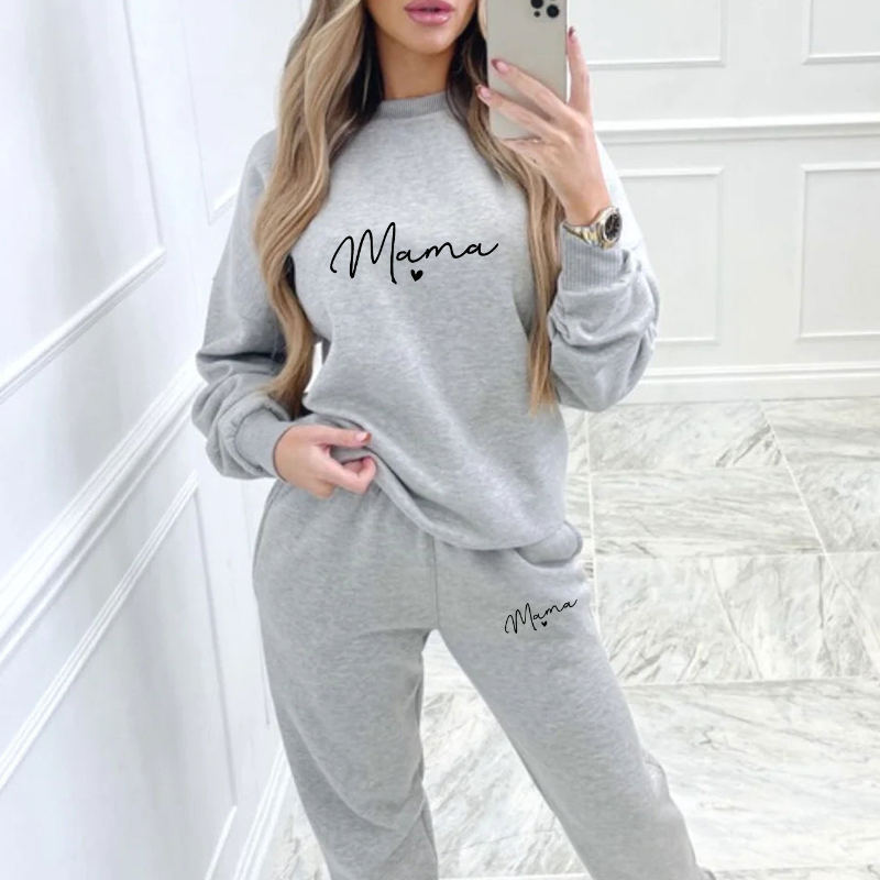 

Women's Casual Geometric Print Sweatshirt & Joggers Set - Long Sleeve, Crew Neck, Polyester , Fall/winter