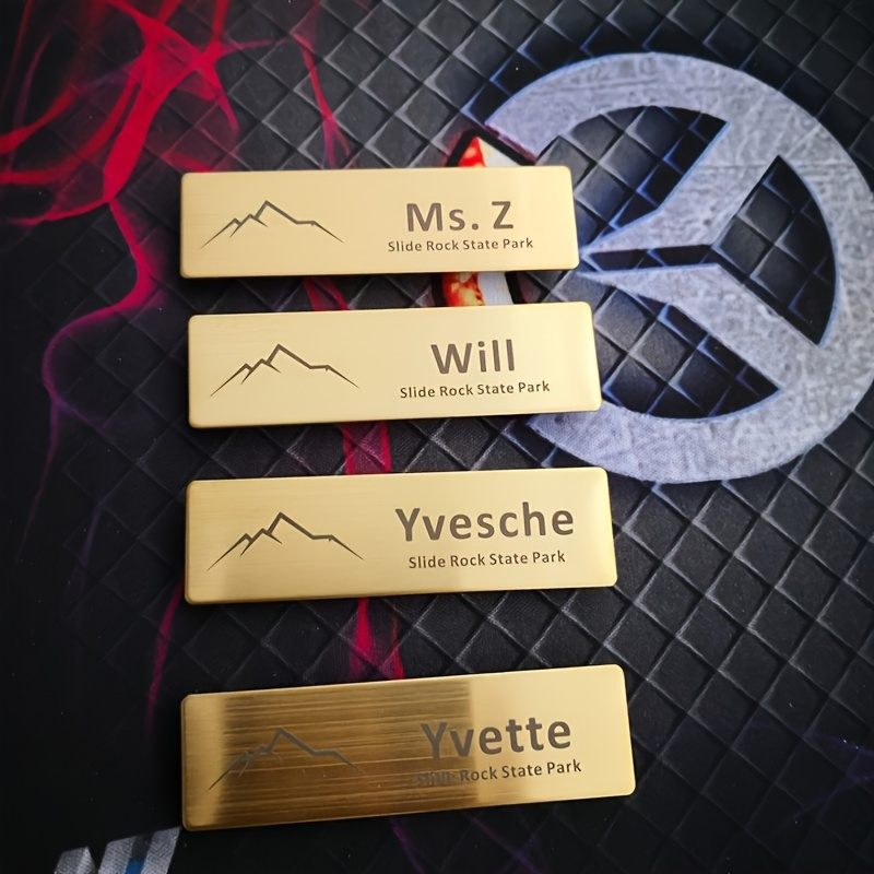 item picture custom engraved stainless steel name tag personalized laser engraving with your photo text durable metal nameplate for office gifts keys laptop notebook accessories 1pc