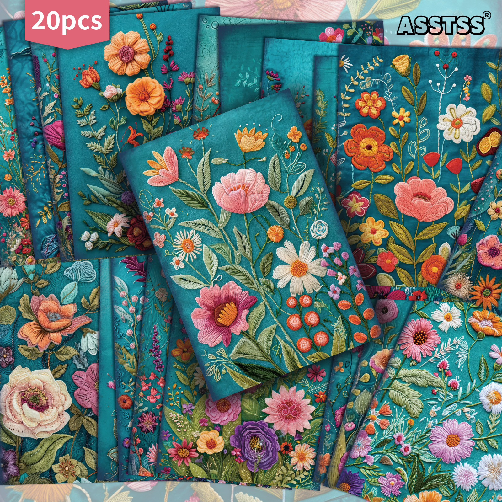 E-shop 20er-Pack ASSTSS Frühlingsblumen-Geschenkkarten – 4x6 Zoll Junk-Journal-Papier, klassische -Illustrationen, dekorative Sammelkarten als Gemälde