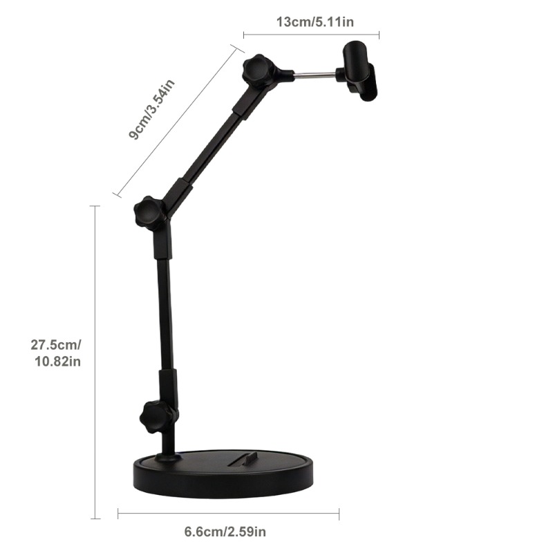 Desktop Phone Stand With Adjustable Robotic Arm And Stable Circular Base, Multi-functional Holder For Live Streaming, Video Recording And Calls, Practical Gift