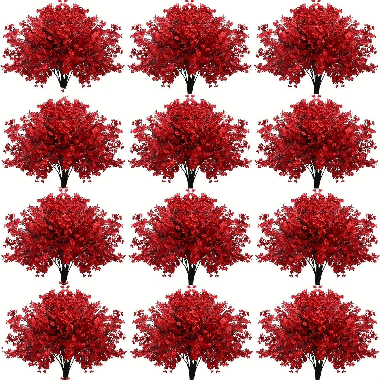 TEMU 12 Bundles Real Touch Artificial Cherry Bouquet- Flowers With Brown Stems- Suitable For Weddings, Festivals, And Home Decorations- Perfect For