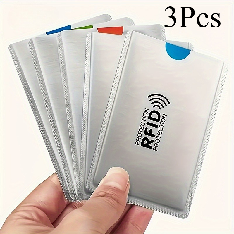 TEMU 2d 3-pack Rfid Blocking Card Protectors Suitable For Travel & Daily Use - Nfc Shielded Anti-theft Credit Card Sleeves With Snap Closure, Durable